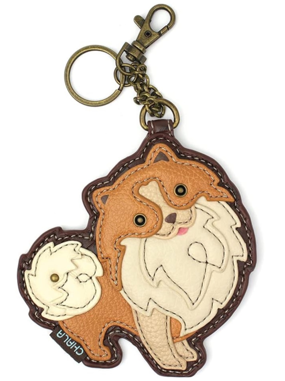 Chala Pomeranian Appliqué Key Fob Coin Purse NWT